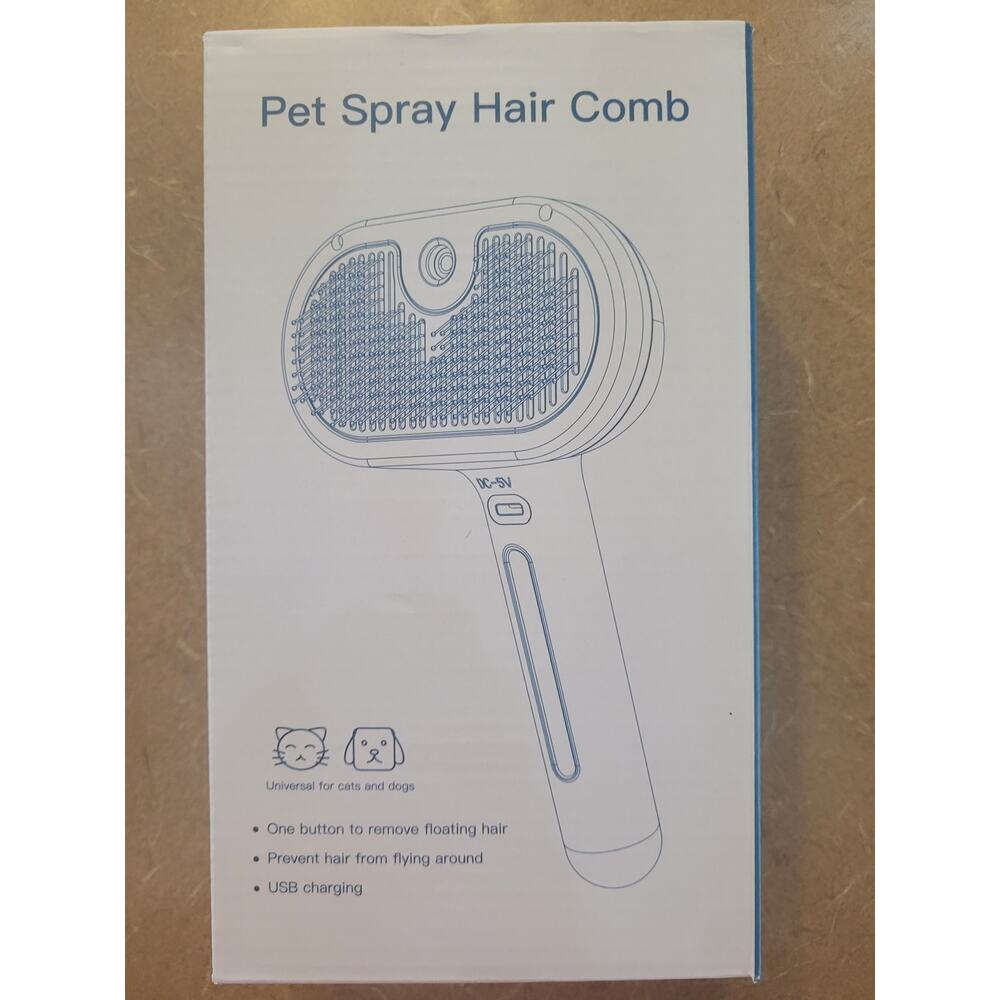 Pet Spray Hair Comb Prevent Fly Away Hair USB Charge NEW